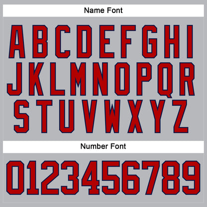 Custom Gray Red-Navy Hockey Lace Neck Jersey - Sky-Custom