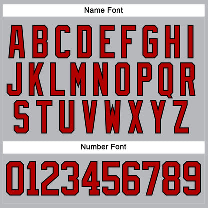 Custom Gray Red-Black Hockey Lace Neck Jersey - Sky-Custom