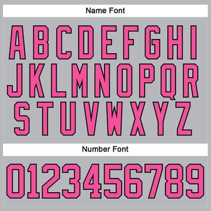 Custom Gray Pink-Black Hockey Lace Neck Jersey - Sky-Custom