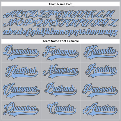 Custom Gray Light Blue-Steel Gray Hockey Lace Neck Jersey - Sky-Custom