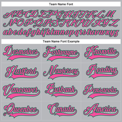Custom Gray Pink-Kelly Green Hockey Lace Neck Jersey - Sky-Custom