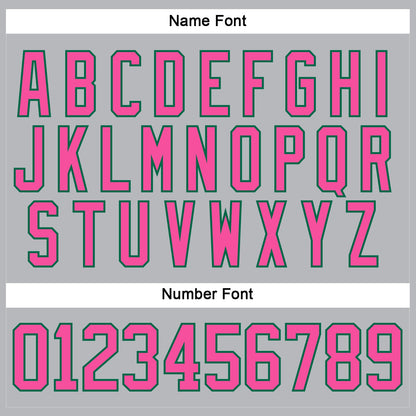 Custom Gray Pink-Kelly Green Hockey Lace Neck Jersey - Sky-Custom