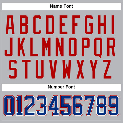 Custom Gray Royal-Red Hockey Lace Neck Jersey - Sky-Custom