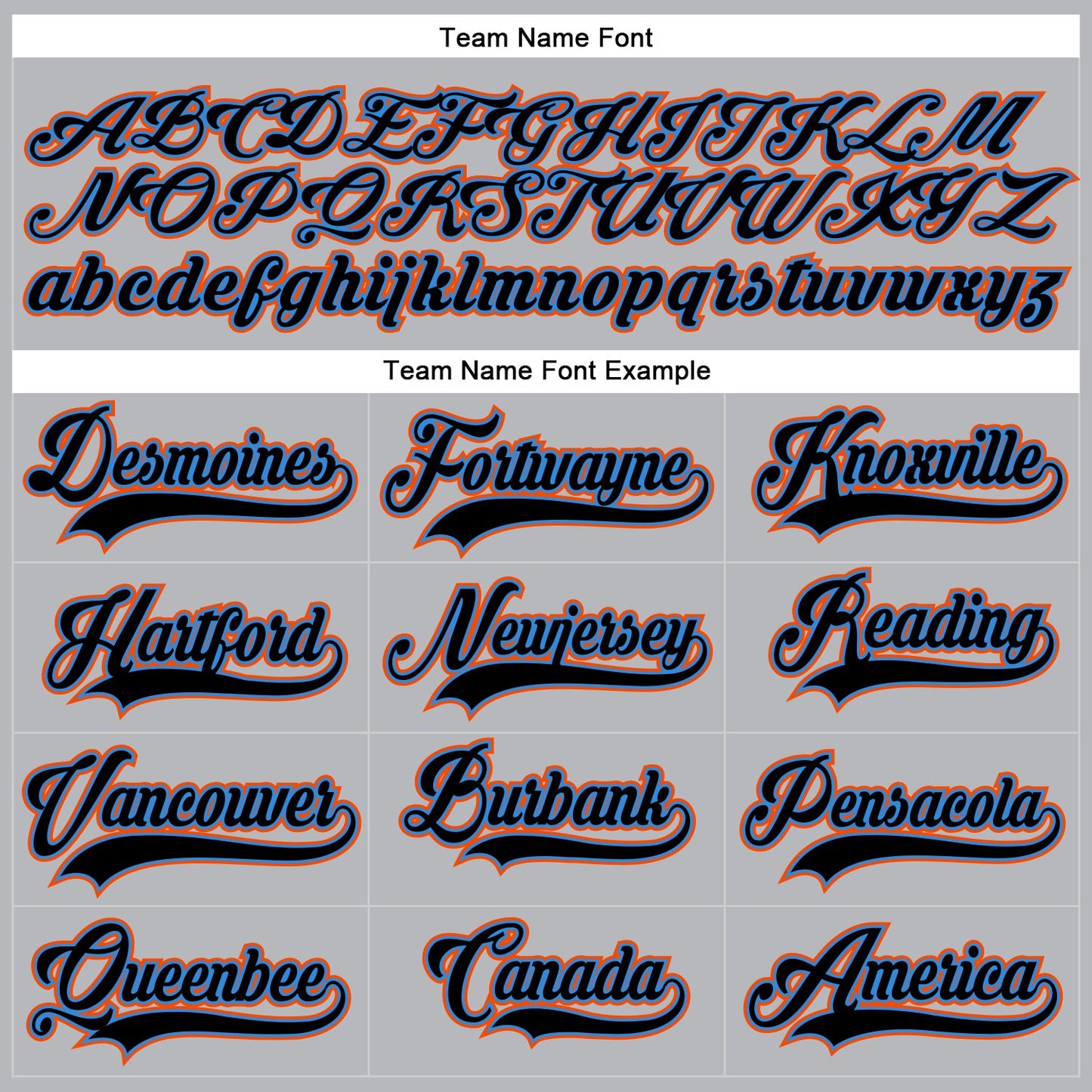 Custom Gray Black Powder Blue-Orange Hockey Lace Neck Jersey - Sky-Custom