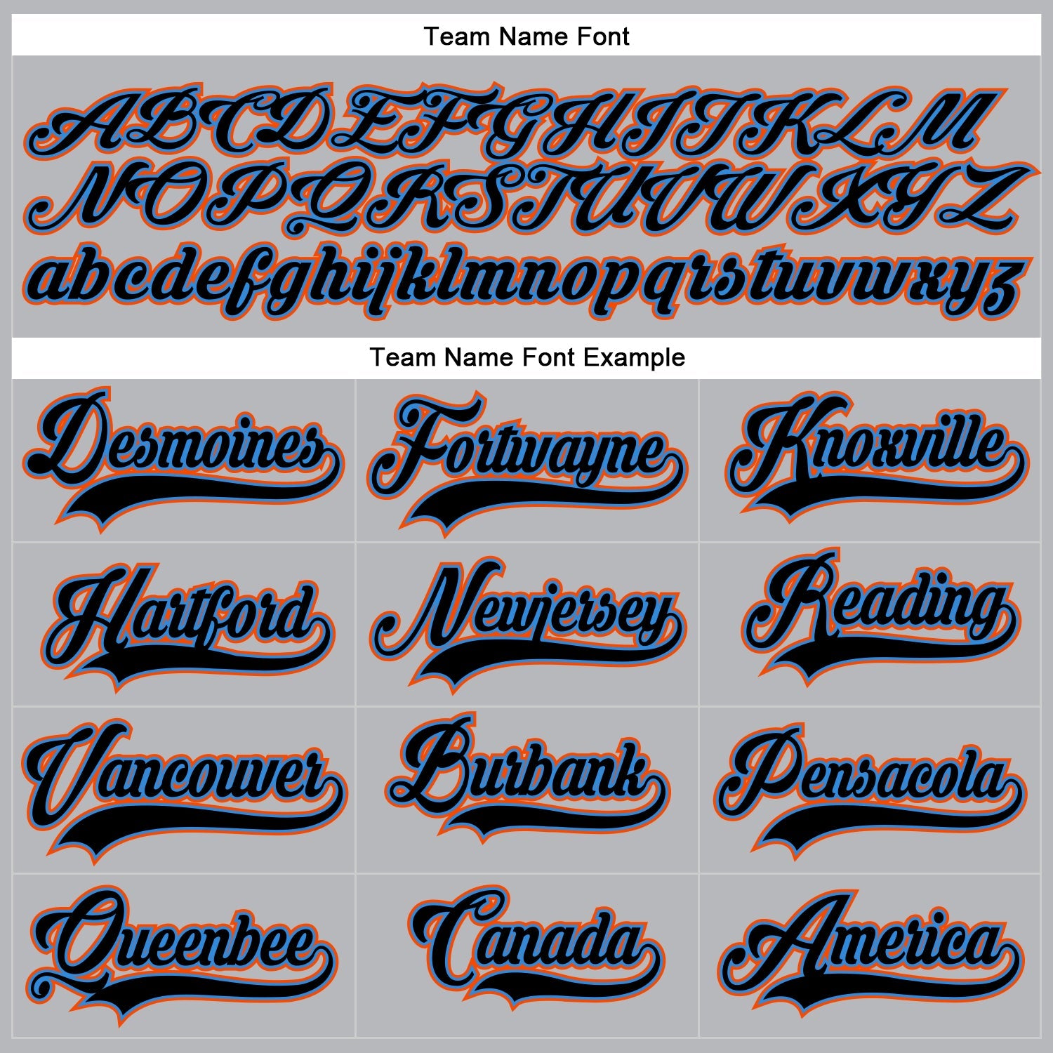 Custom Gray Black Powder Blue-Orange Hockey Lace Neck Jersey - Sky-Custom