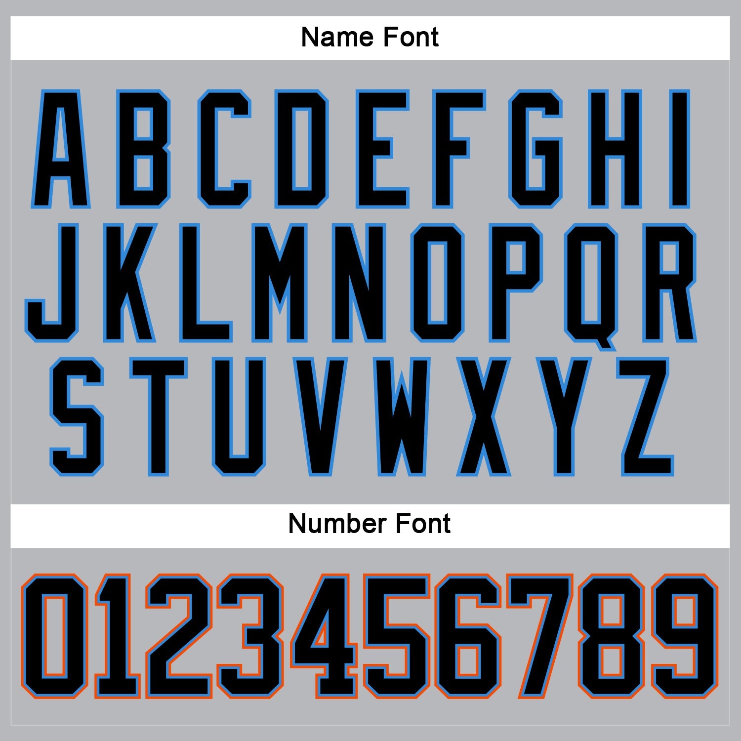 Custom Gray Black Powder Blue-Orange Hockey Lace Neck Jersey - Sky-Custom
