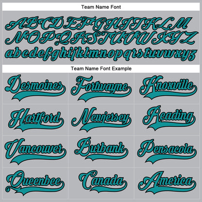 Custom Gray Teal-Black Hockey Lace Neck Jersey - Sky-Custom