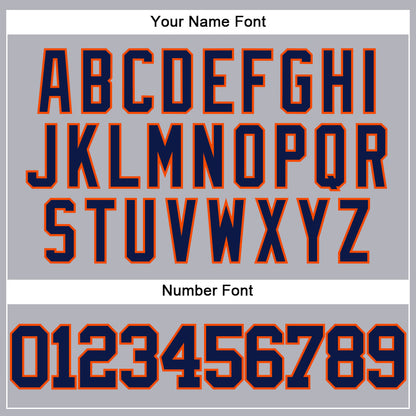 Custom Gray Navy-Orange Authentic Baseball Jersey - Sky-Custom