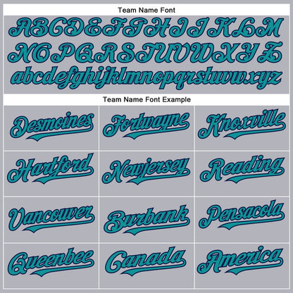Custom Gray Teal-Navy Authentic Baseball Jersey - Sky-Custom
