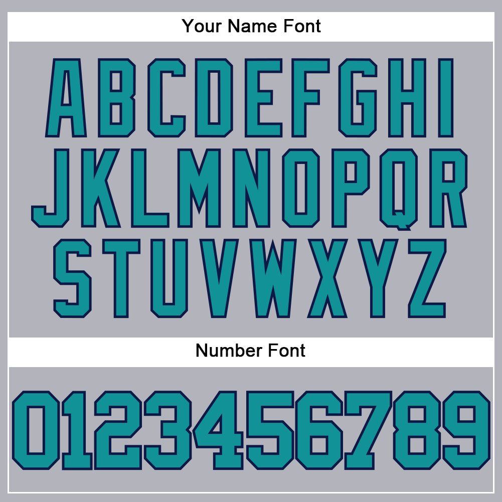 Custom Gray Teal-Navy Authentic Baseball Jersey - Sky-Custom
