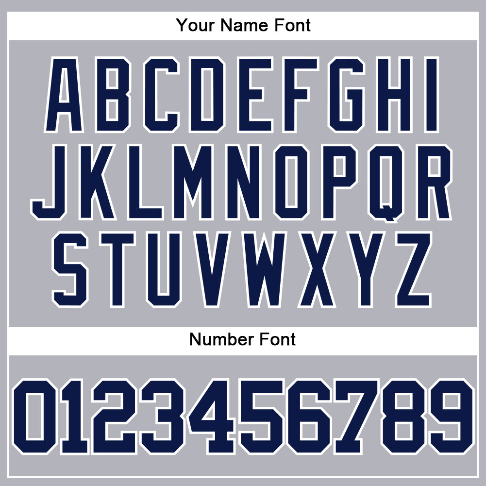 Custom Gray Navy-White Authentic Baseball Jersey - Sky-Custom