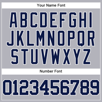 Custom Gray Navy-White Authentic Baseball Jersey - Sky-Custom
