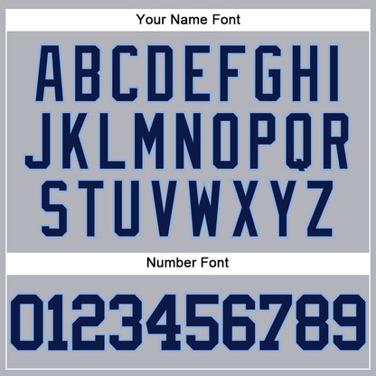Custom Gray Navy-Light Blue Authentic Baseball Jersey - Sky-Custom