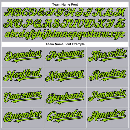 Custom Gray Neon Green-Black Authentic Baseball Jersey - Sky-Custom