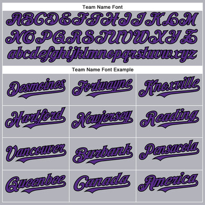 Custom Gray Purple-Black Authentic Baseball Jersey - Sky-Custom