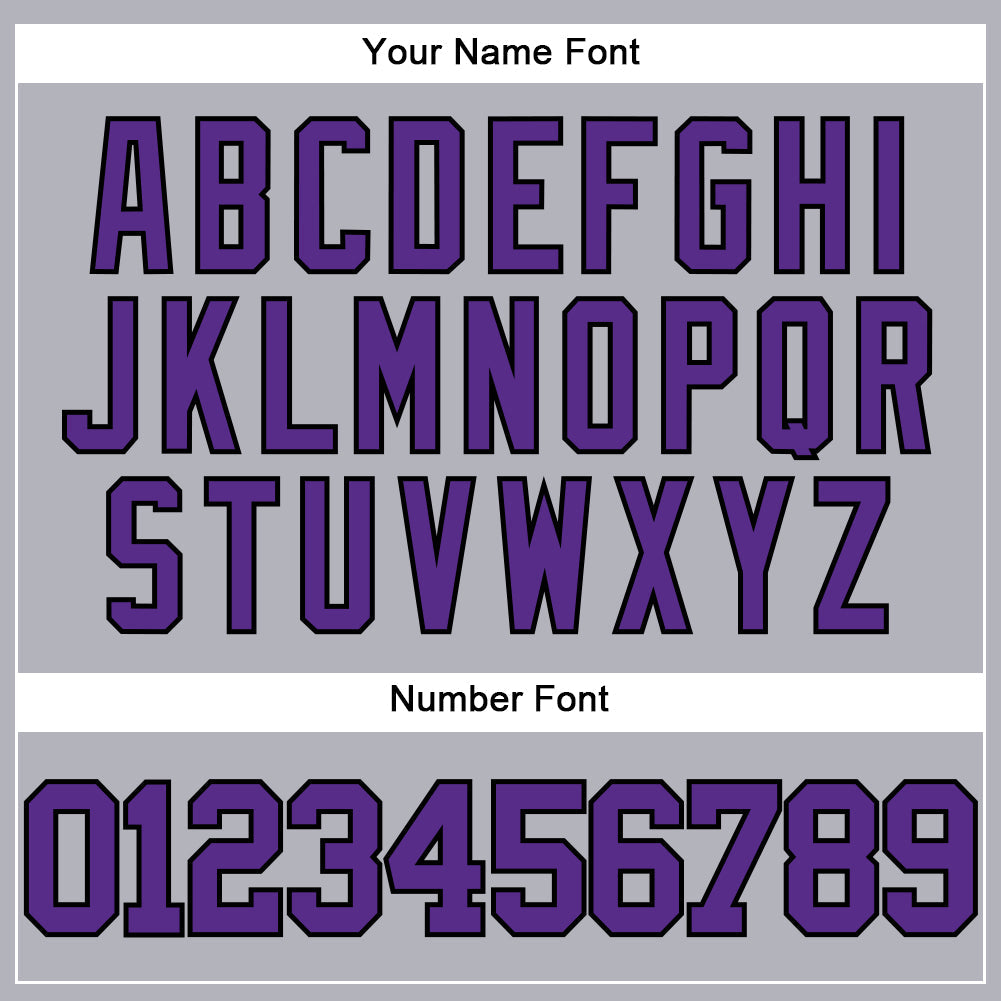 Custom Gray Purple-Black Authentic Baseball Jersey - Sky-Custom
