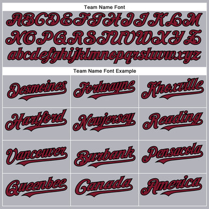 Custom Gray Crimson-Black Authentic Baseball Jersey - Sky-Custom