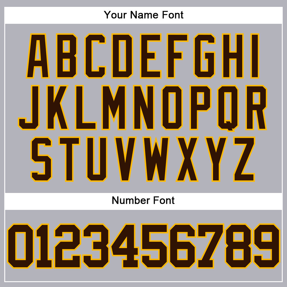 Custom Gray Brown-Gold Authentic Baseball Jersey - Sky-Custom