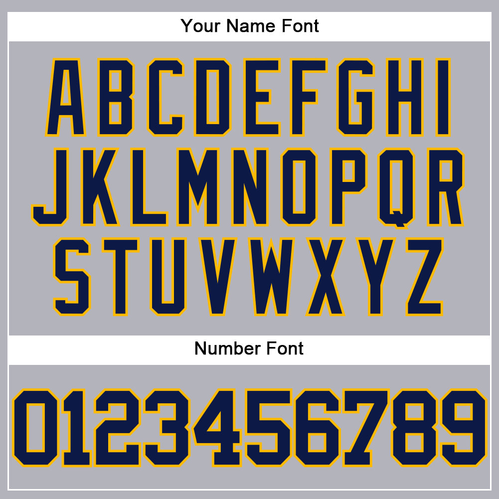 Custom Gray Navy-Gold Authentic Baseball Jersey - Sky-Custom