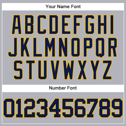 Custom Gray Navy-Gold Authentic Baseball Jersey - Sky-Custom