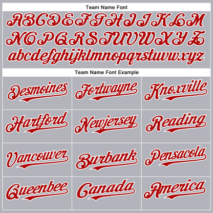 Custom Gray Red-White Authentic Baseball Jersey - Sky-Custom