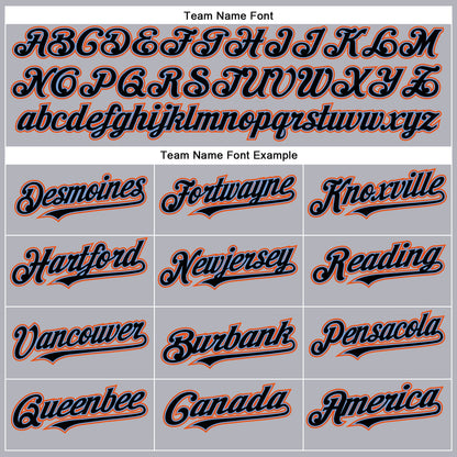 Custom Gray Black Powder Blue-Orange Authentic Baseball Jersey - Sky-Custom
