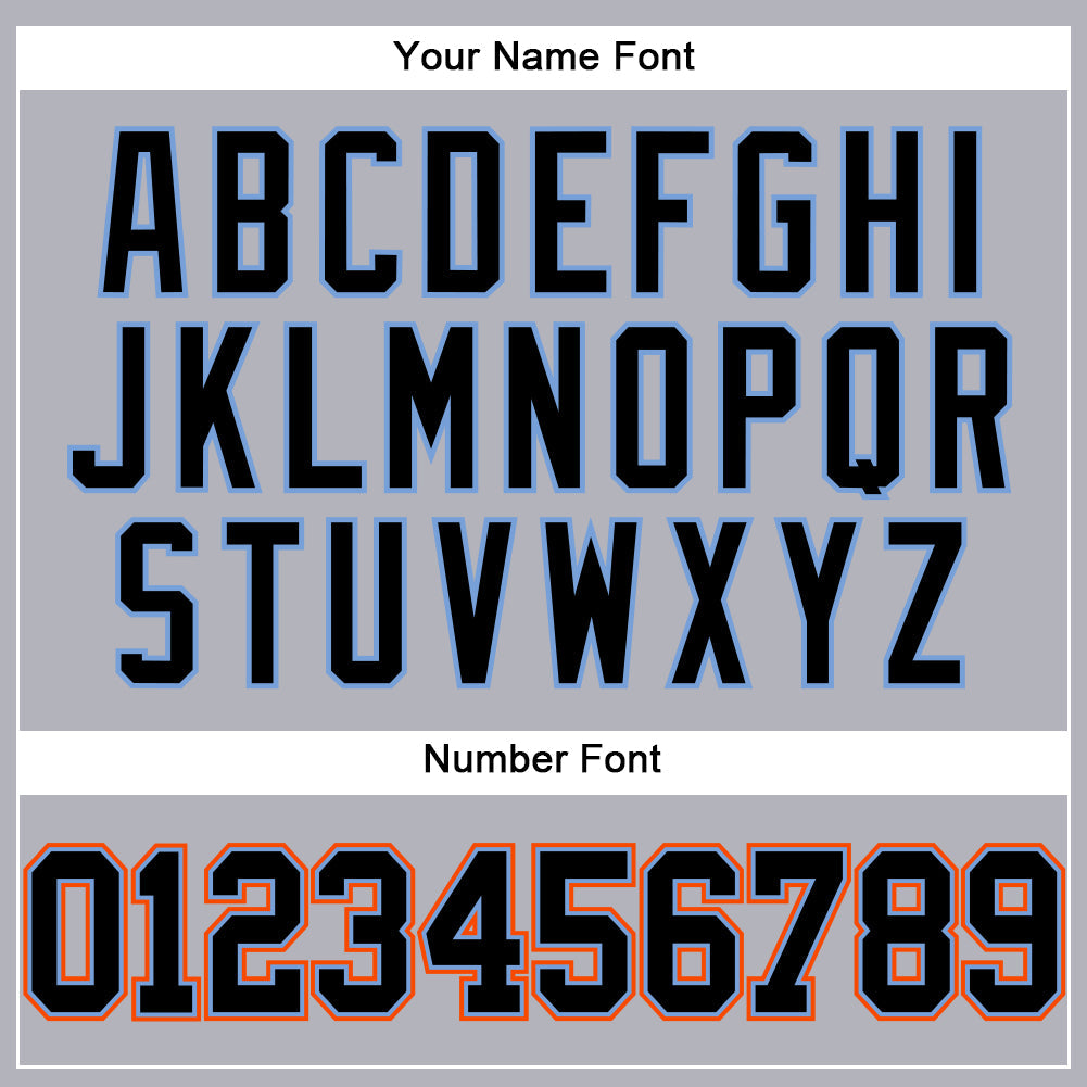 Custom Gray Black Powder Blue-Orange Authentic Baseball Jersey - Sky-Custom