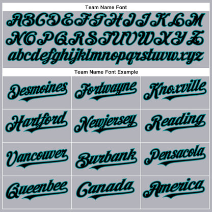 Custom Gray Black-Teal Authentic Baseball Jersey - Sky-Custom