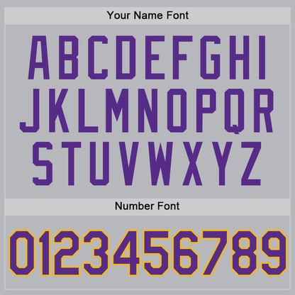 Custom Gray Purple-Gold Authentic Throwback Baseball Jersey - Sky-Custom