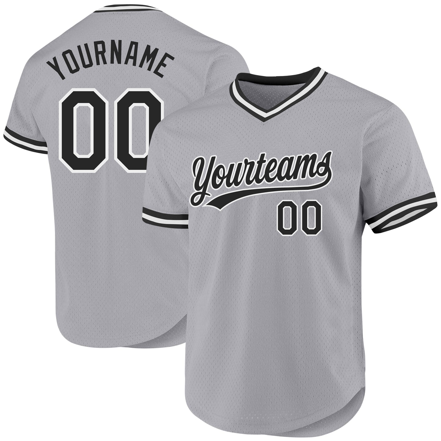 Custom Gray Black-White Authentic Throwback Baseball Jersey - Sky-Custom