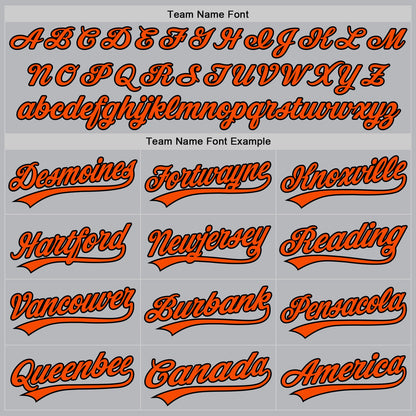 Custom Gray Orange-Black Authentic Throwback Baseball Jersey - Sky-Custom
