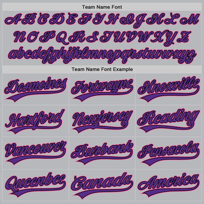 Custom Gray Pink Purple-Black Authentic Throwback Baseball Jersey - Sky-Custom