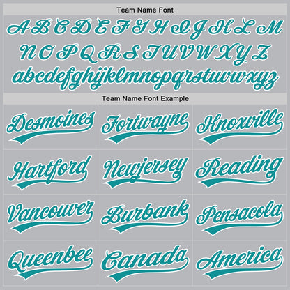 Custom Gray Teal-White Authentic Throwback Baseball Jersey - Sky-Custom