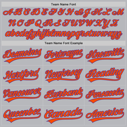 Custom Gray Purple-Orange Authentic Throwback Baseball Jersey - Sky-Custom