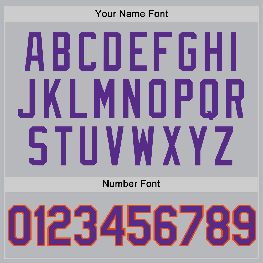 Custom Gray Purple-Orange Authentic Throwback Baseball Jersey - Sky-Custom
