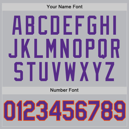 Custom Gray Purple-Orange Authentic Throwback Baseball Jersey - Sky-Custom