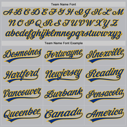Custom Gray Royal-Gold Authentic Throwback Baseball Jersey - Sky-Custom