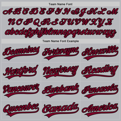 Custom Gray Maroon-Black Authentic Throwback Baseball Jersey - Sky-Custom