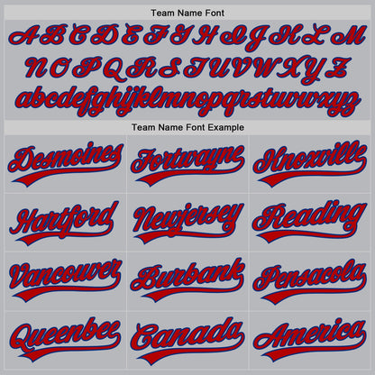Custom Gray Red-Royal Authentic Throwback Baseball Jersey - Sky-Custom