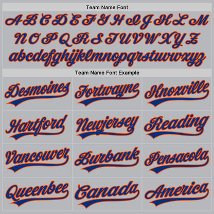Custom Gray Royal-Orange Authentic Throwback Baseball Jersey - Sky-Custom