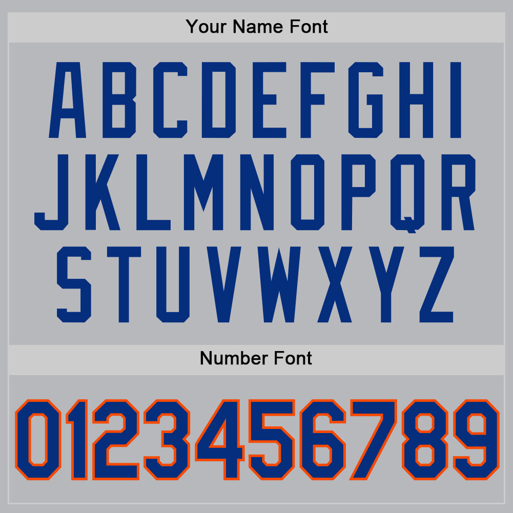 Custom Gray Royal-Orange Authentic Throwback Baseball Jersey - Sky-Custom