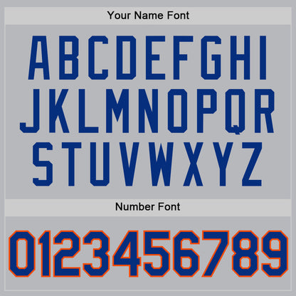 Custom Gray Royal-Orange Authentic Throwback Baseball Jersey - Sky-Custom
