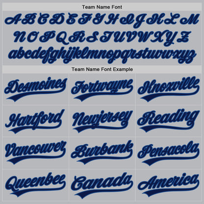 Custom Gray Navy-Blue Authentic Throwback Baseball Jersey - Sky-Custom
