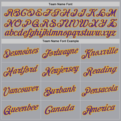Custom Gray Purple-Gold Authentic Throwback Basketball Jersey - Sky-Custom