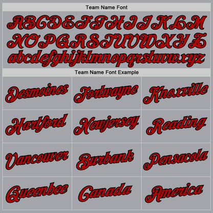 Custom Gray Red-Black Authentic Throwback Basketball Jersey - Sky-Custom