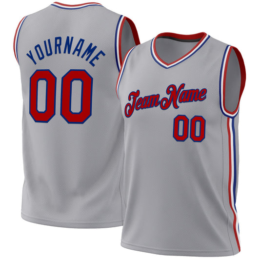 Custom Gray Red-Royal Authentic Throwback Basketball Jersey - Sky-Custom