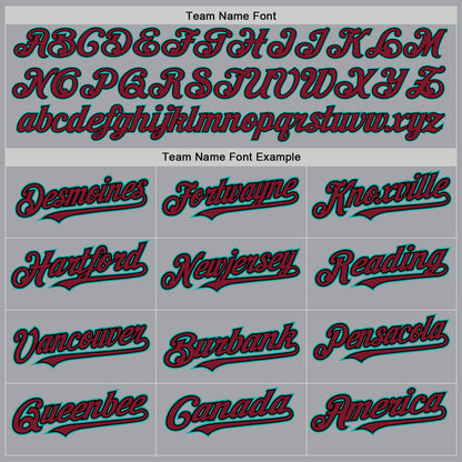 Custom Gray Crimson Black-Aqua Authentic Baseball Jersey - Sky-Custom