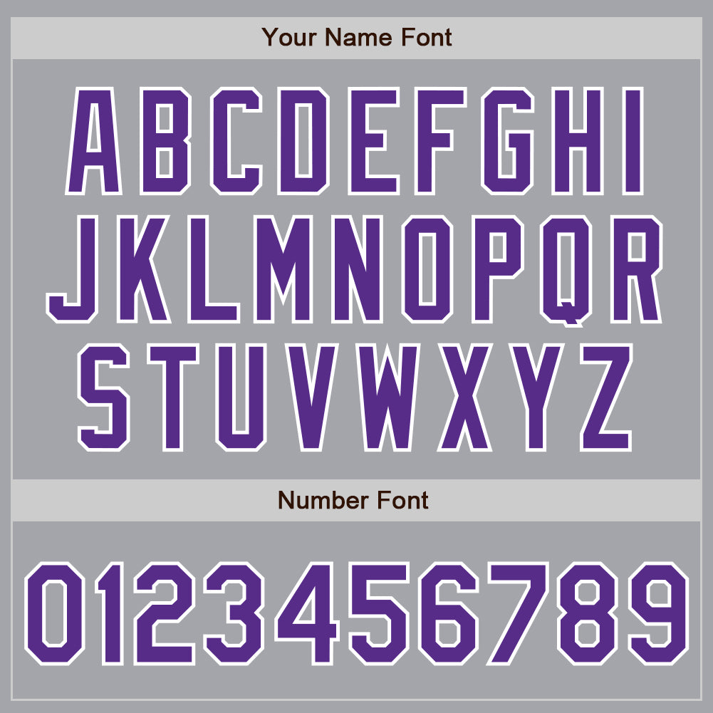 Custom Gray Purple-White Authentic Baseball Jersey - Sky-Custom