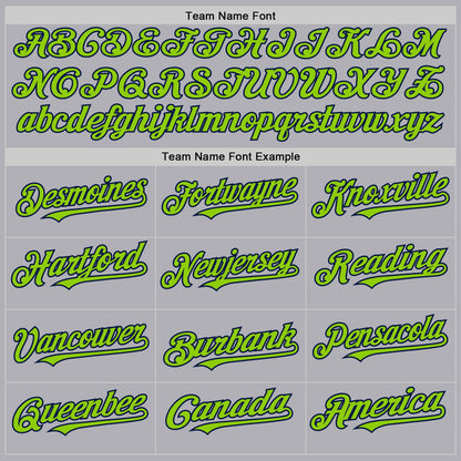 Custom Gray Neon Green-Navy Mesh Authentic Throwback Baseball Jersey - Sky-Custom