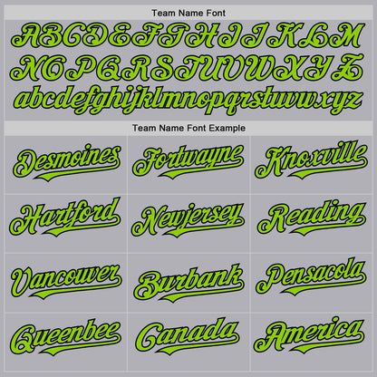 Custom Gray Neon Green-Black Mesh Authentic Throwback Baseball Jersey - Sky-Custom